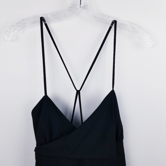 Zara Black Surplice V-Neck Spaghetti Strap Night Out Mini Dress NWT Medium - Picture 7 of 14